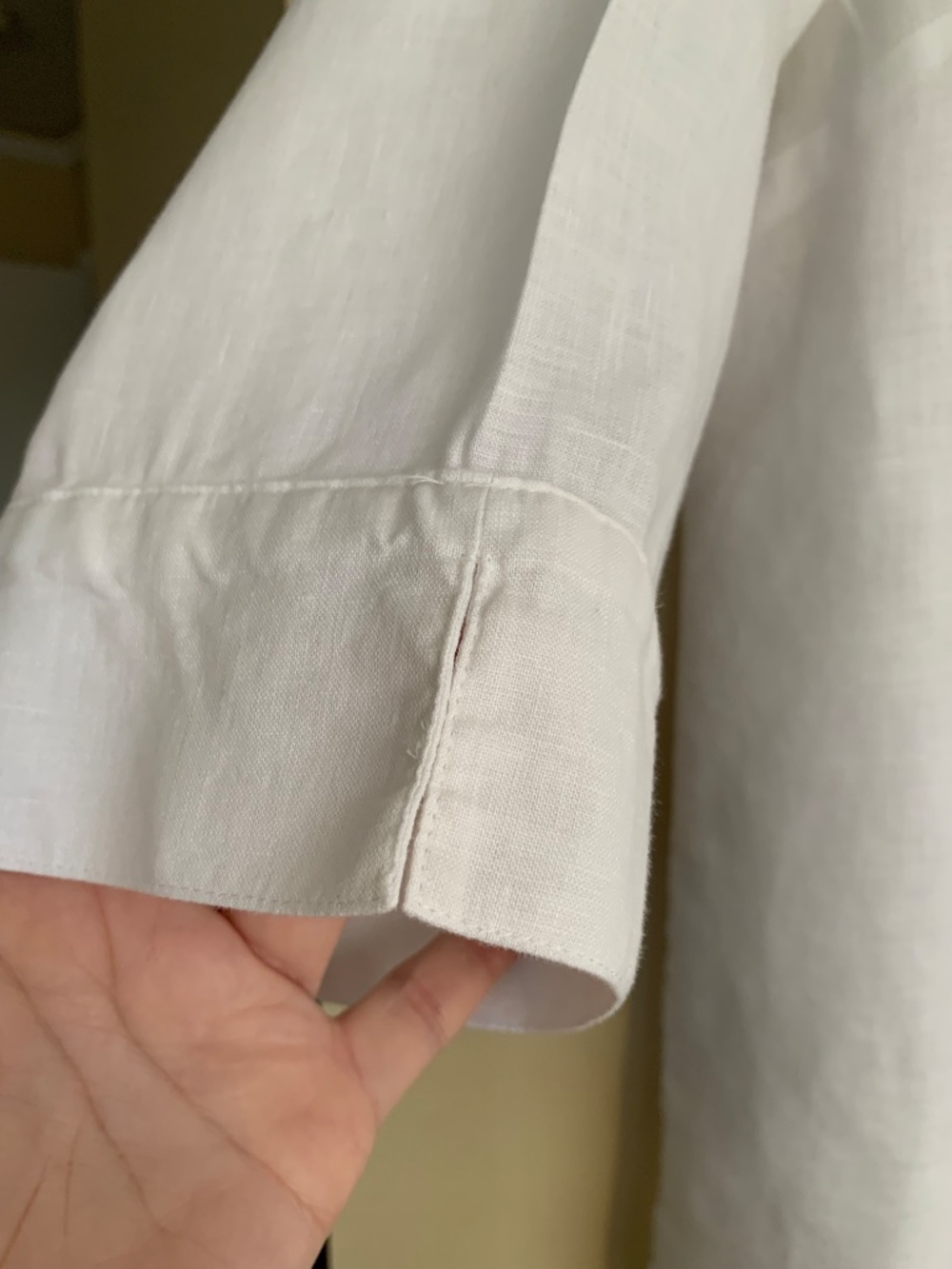 Chico's White Linen Button Up Shirt Tunic Top Beach Travel Layering Sz.3 or XL - Picture 4 of 10